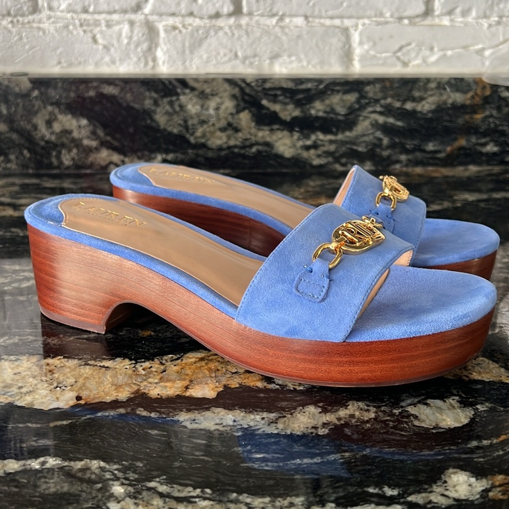 NWOT Ralph Lauren Roxanne Embellished Platform Sandals - Picture 11 of 16